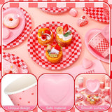 112 Pcs Valentine's Day Party Supplies Set for 24 Guests Paper