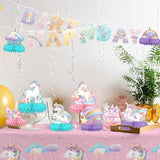 Unicorn Birthday Party Supplies Set Rainbow Table Decorations with