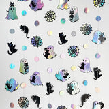 Iridescent Black Halloween Decorations Holographic Ghost Black Cat
