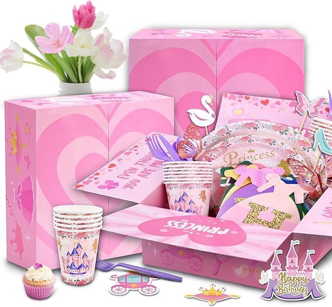 Party Spot! 208 PCS Princess Birthday Party Decorations For Girl 12