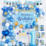 118 PCs First Birthday Decorations for Boy Party Inspo Baby Boy 1st