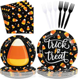 96PCS Candy Theme Corns Halloween Party Supplies Set Orange Trick