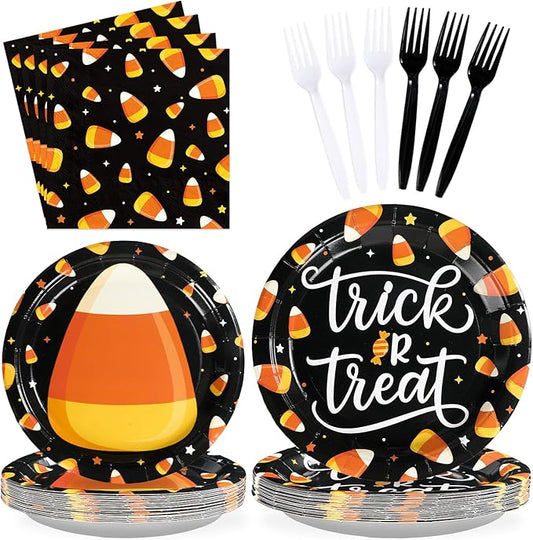 96PCS Candy Theme Corns Halloween Party Supplies Set Orange Trick