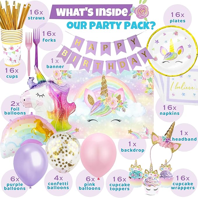 Unicorn Birthday Party Decorations Unicorn Birthday Supplies for