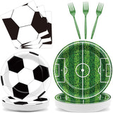100 Pcs Soccer Party Plates and Napkins Set Sports Birthday Party