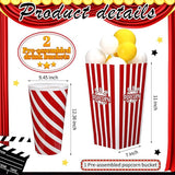 38 Pcs Movie Night Decorations Popcorn Box with Balloons 3D Fake