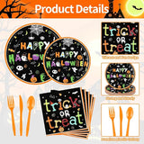 175 Pcs Halloween Tableware Party Supplies Set Serves 25 Spooky