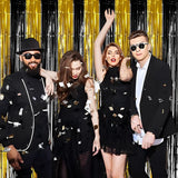 Black and Gold Party Streamers Decoration GREATRIL Foil Fringe