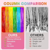 Voircoloria 2 Pack Rainbow Foil Fringe Backdrop Curtains, Tinsel