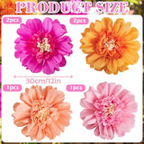SUNBEAUTY 6PCS Hot Pink and Orange Paper Flowers 12 Inch Large Tissue