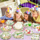 96PCS Dinosaur 3rd Birthday Party Paper Plates and Napkins and Forks