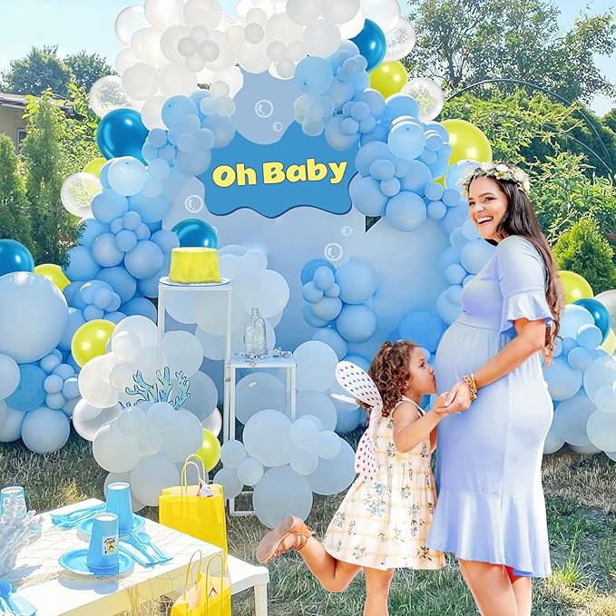 61pcs Blue and Yellow Balloons, 12 Inch Clear Yellow Blue Balloons
