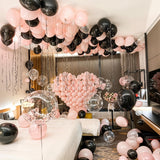 HILAVO Pink and Black Balloons Arch Kit Bow Balloon Garland Coquette