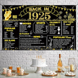 DARUNAXY 101st Birthday Black Gold Party Decoration, Back in 1925