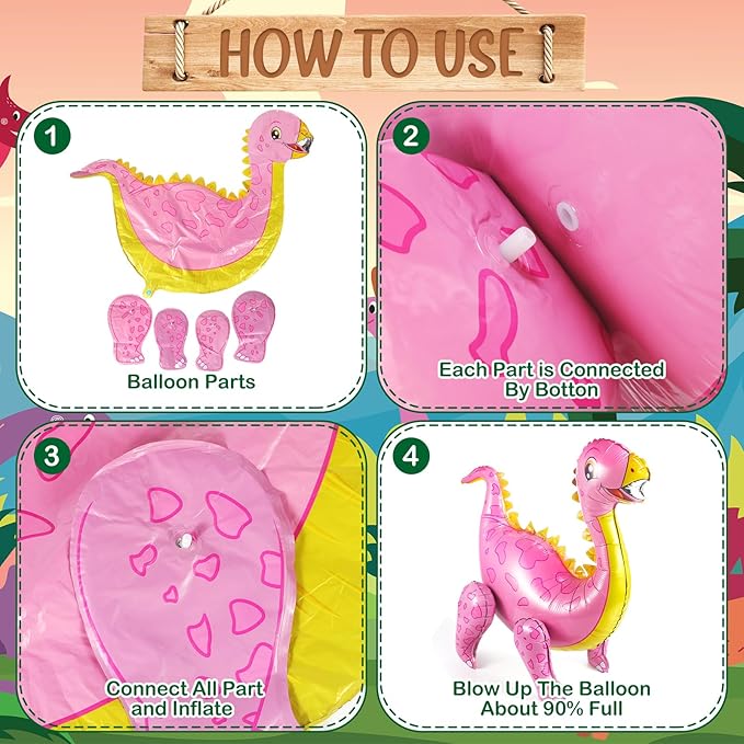 10 Pack Large Dinosaur Balloons for Birthday Party Decor 22 35 in