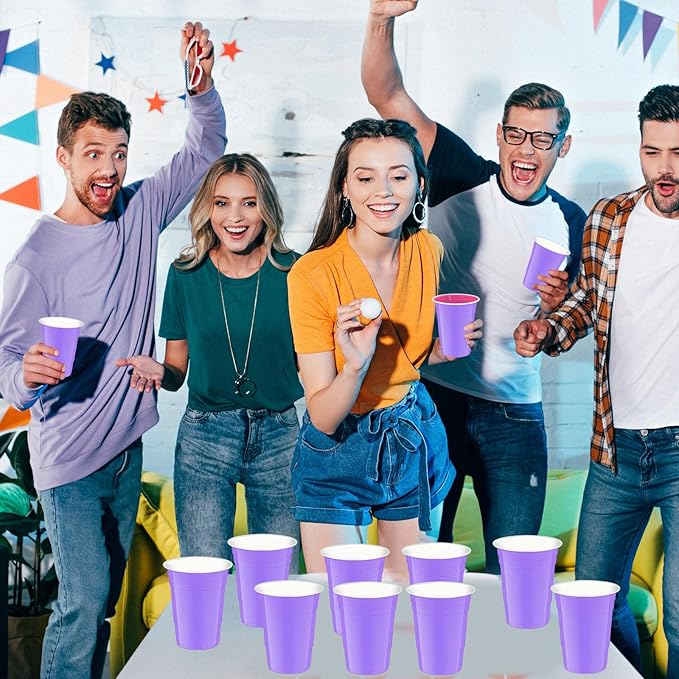 120 Pcs Light Purple Plastic Cups Halloween plastic Disposable cups
