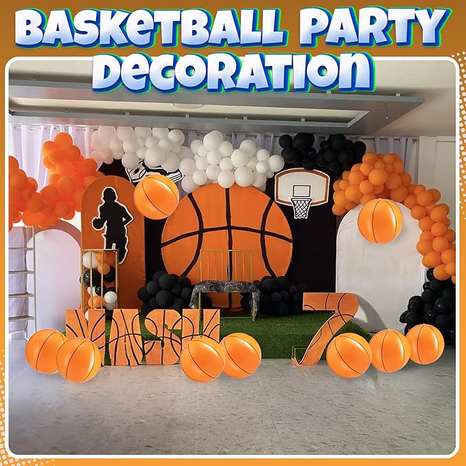 Inflatable Basketballs Pack of 12 16 inch Beach Balls for Pool Beach