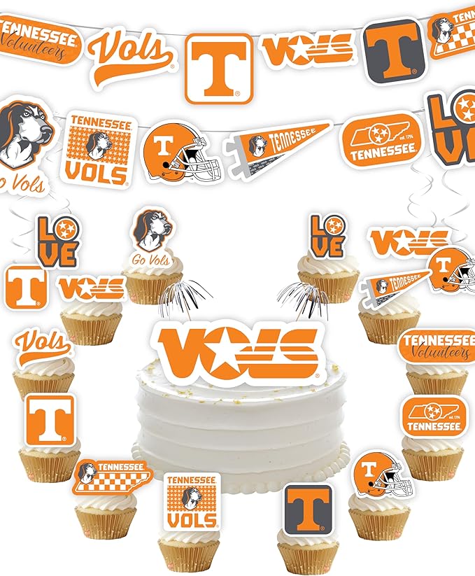Tennessee Vols Party Supplies for Football, Birthday Gift, Graduation