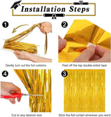 4 Pack 2026 Graduation Party Decorations, 3.28 x 7.05 Feet Gold Grad