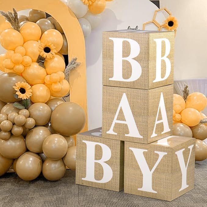 Baby Boxes with Letters for Baby Shower Decorations Gender Reveal
