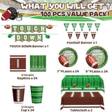 Football Party Decorations 100 Pcs Party Supplies Serve 24 Touch
