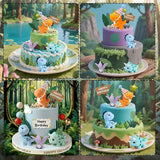 20pcs Dinosaur Cake Topper Set with Dinosaur Eggs Reusable Dinosaur