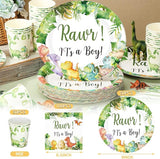 200 Pcs Dinosaur Baby Shower Paper Plates Napkins Cups Baby Shower