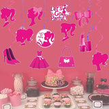 Hot Pink Girl Party Hanging Swirls Pink Party Swirl Ceilings Pink