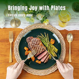 KIRE 350PCS Green Plates Disposable - Heavy Duty Green and Gold