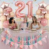 21st Birthday Decorations for Her Retro Pink Nude Number 21 Balloon