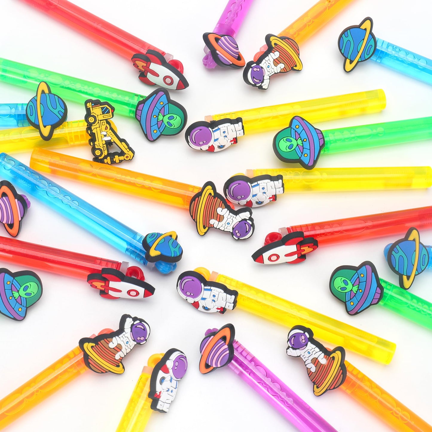 24Pcs Space Bubble Wands for Kids Astronaut Party Favors Supplies