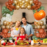Fall Balloons Garland Arch Kit, Burnt Orange Pumpkin Foil Balloons,