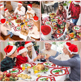 96 Pcs Christmas Party Supplies Paper Plates Napkins Merry Christmas