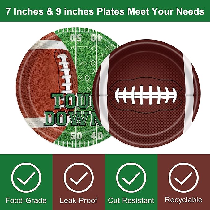 150Pcs Football Party Supplies Tableware Set Football Party Set