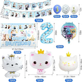 142Pcs Cat Birthday Decorations Cat 2nd Birthday Party Supplies Cat