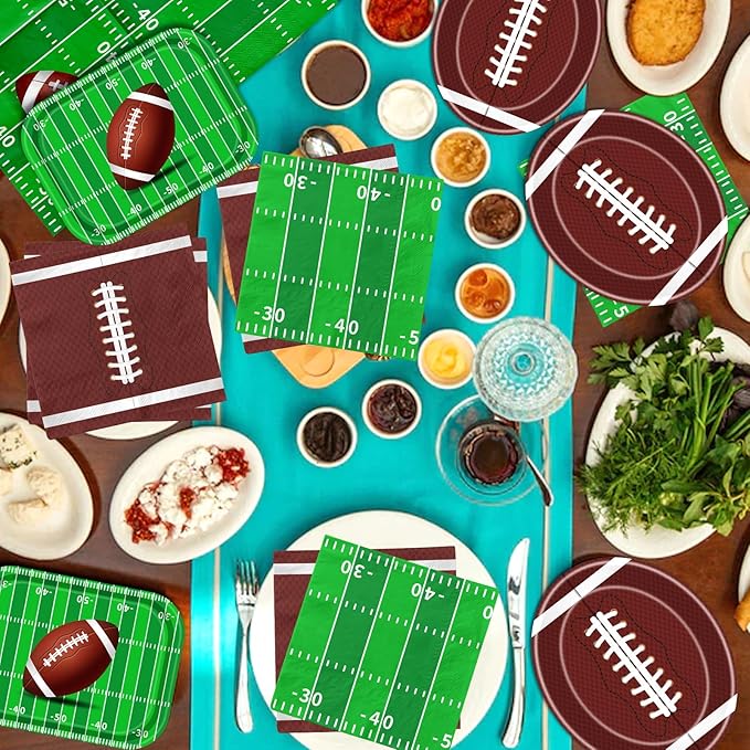 178pcs Football Party Supplies Kit Tableware Includes Large Football