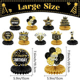 9 PCS Happy Birthday Party Table Decorations | Black and Gold