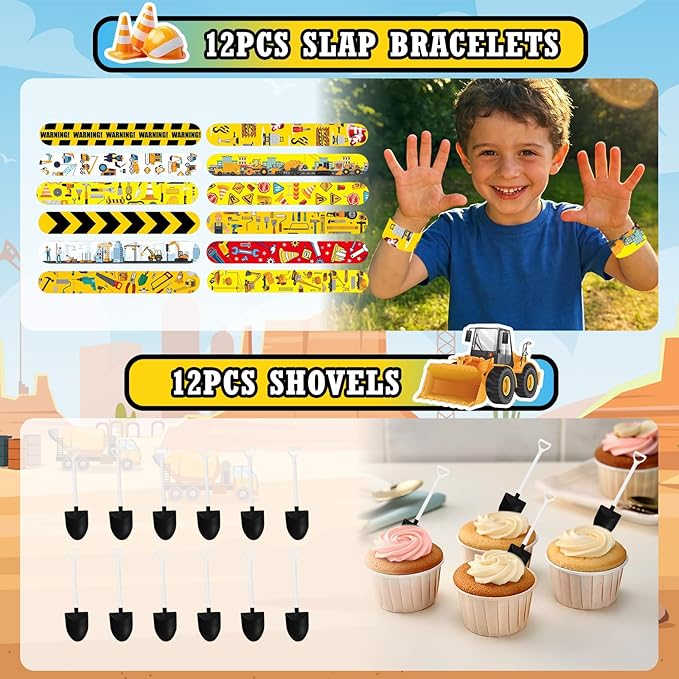 96pcs Construction Birthday Party Supplies Construction Party Favors