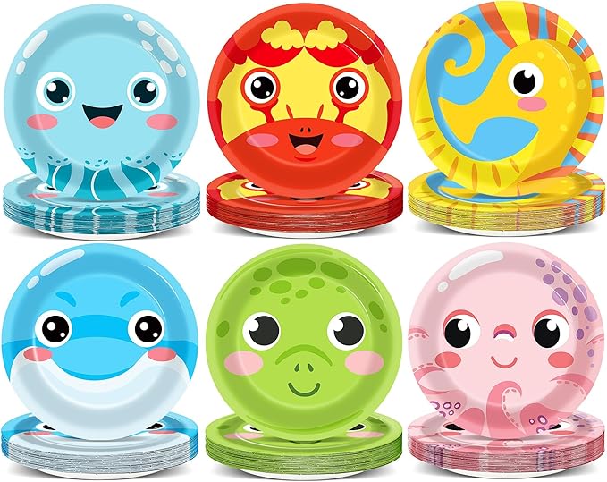 60PCS Under the Sea Party Decoration Ocean Creatures Birthday Paper