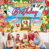 Custom Happy Birthday Banner Flamingo Themed Party Decoration