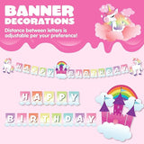 145 Pcs Unicorn Birthday Party Supplies with Unicorn Banner for