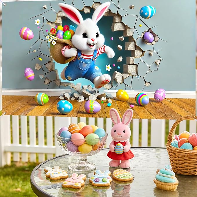 Easter Banner Polyester 43x70.86 Inches Large Easter Banner