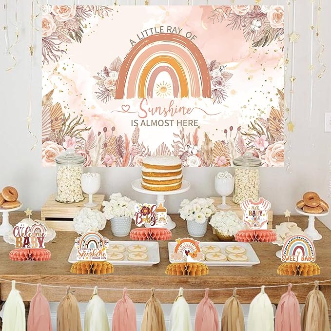 Boho Baby Shower Decorations for Girl Boho Rainbow Baby Shower