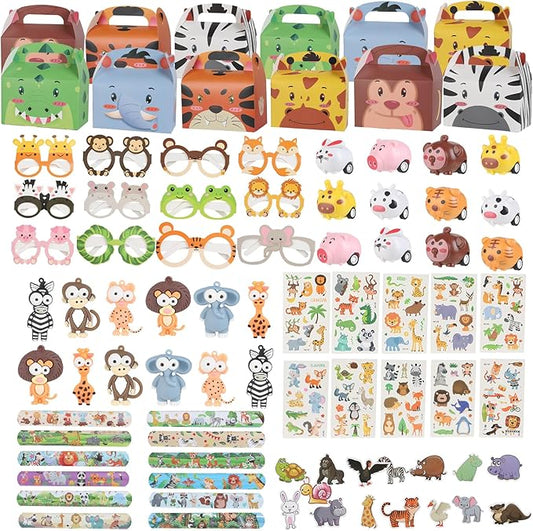 110 Pcs Jungle Safari Party Favors Animal Theme Party Surprised kit