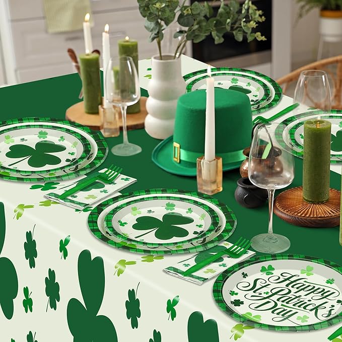 122 Pcs St Patricks Day Decorations Serves 30 Disposable St Patricks