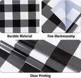 Kesfey 3 Packs Black Gingham Tablecloths 54 x 108 inch Black and