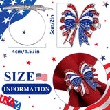 Geiserailie 6 Pieces Patriotic Napkin Rings 4th of July Bow Napkin