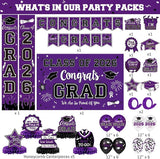 2026 Graduation Decorations Purple Graduation Decorations Set with