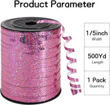 BEISHIDA 500 Yards Pink Ribbon Crimped Curling, Balloon String Shiny