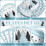 452 Pcs Light Blue Christmas Party Decoration for 50 Plaid Gingham